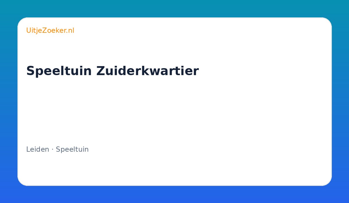 Speeltuin Zuiderkwartier
