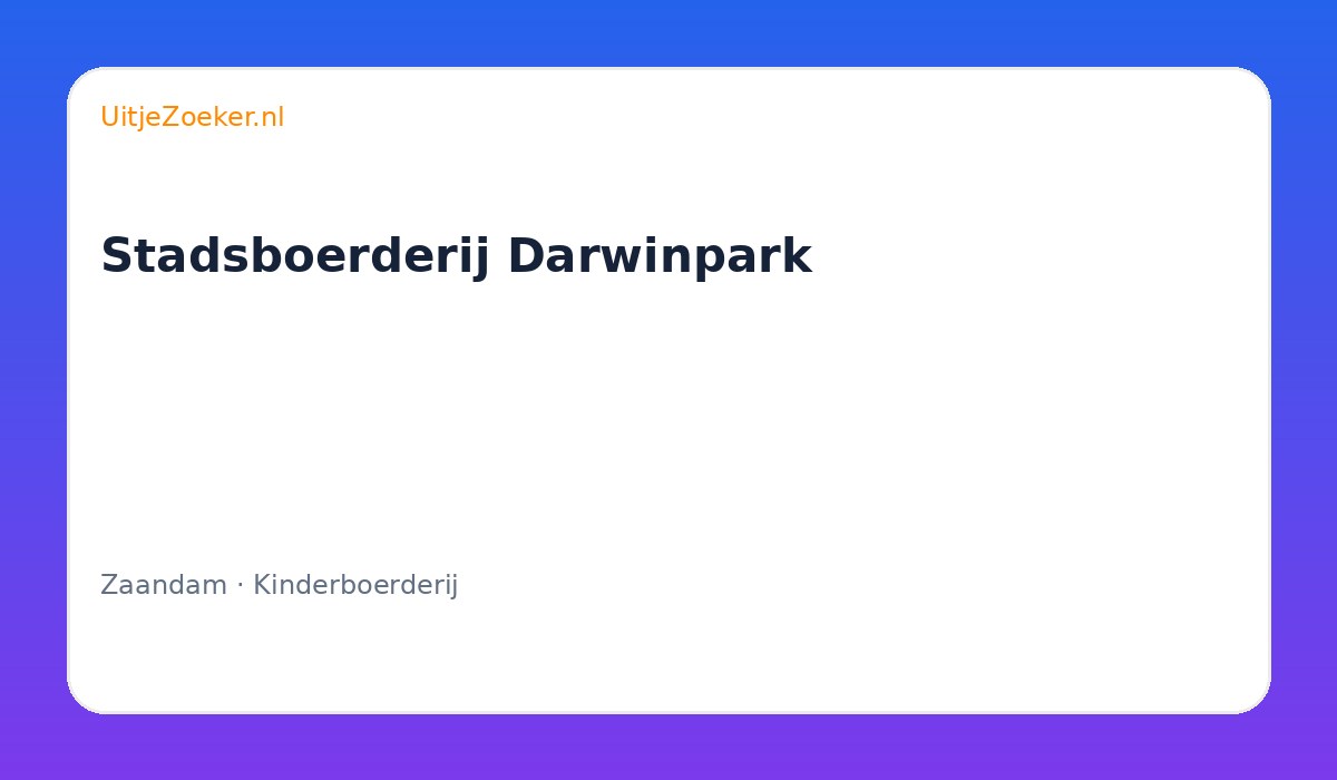 Stadsboerderij Darwinpark