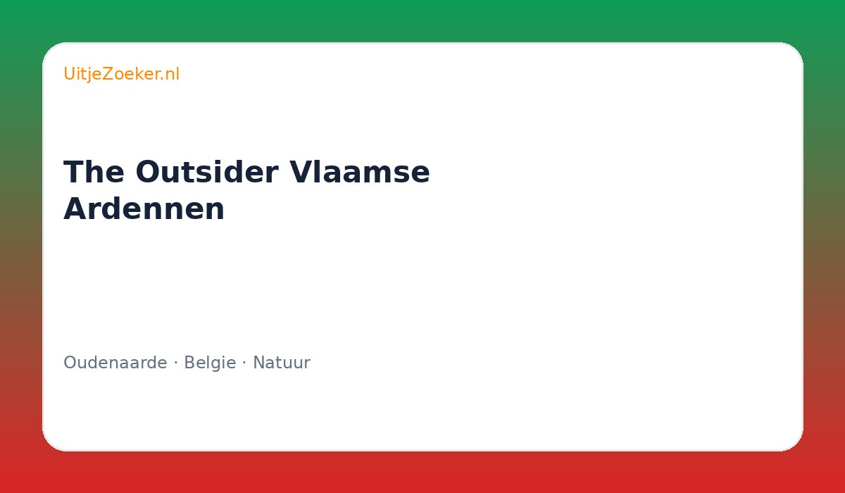 The Outsider Vlaamse Ardennen